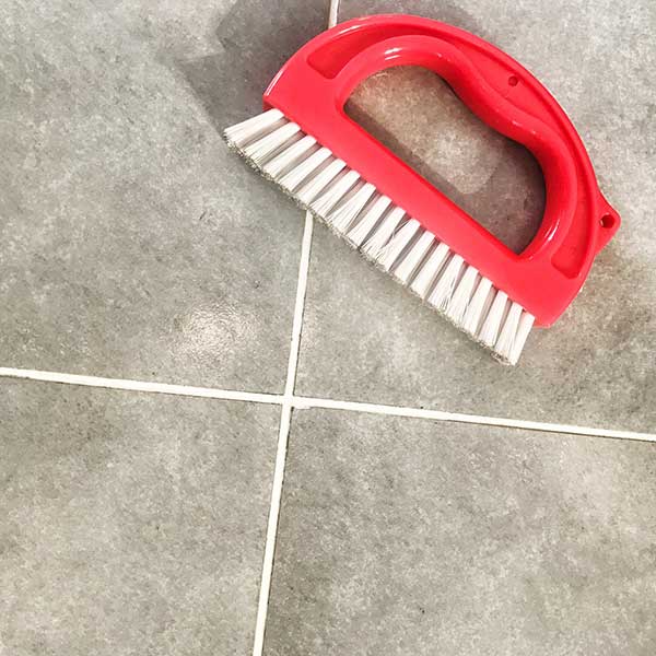 Clean Tile Grout and Brush