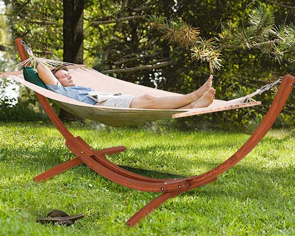 Giantex Wooden Curved Arc Wide Hammock Swing