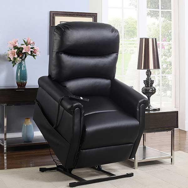 Madison Home Classic Plush Bonded Leather Power Lift Recliner