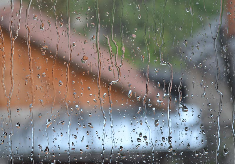 Rain and Moisture on Window